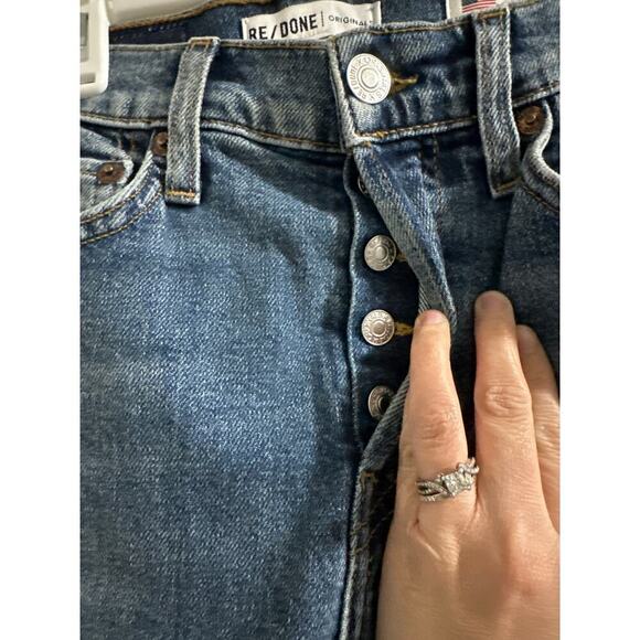 RE/DONE button fly blue denim little flaw size 25 Made in USA - Picture 2 of 8